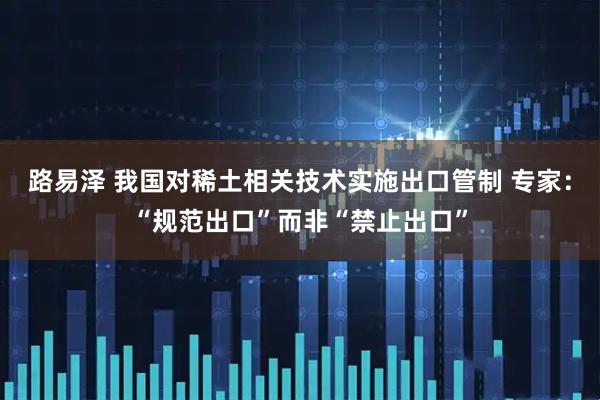 路易泽 我国对稀土相关技术实施出口管制 专家：“规范出口”而非“禁止出口”